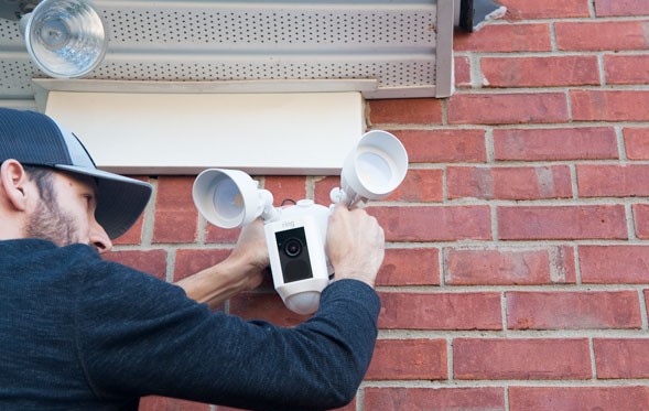 Ring wired floodlight camera install nassau county new york security camera installer